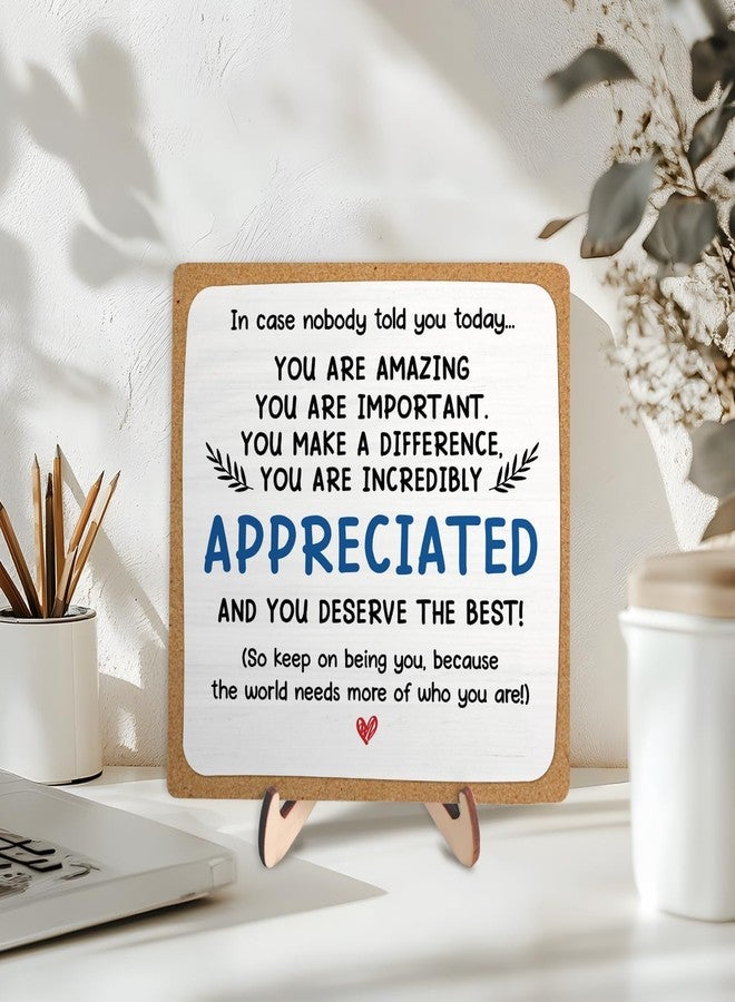 DMADNF Thank You Gifts for Women Men Office Motivational Quote Signs, Inspirational Wooden Plaque Desk Decor, in Case Nobody Told You Today Desk Plaque Sign Home Office Livingroom Shelf Decoration,5.9 x 5.9 - Image 5
